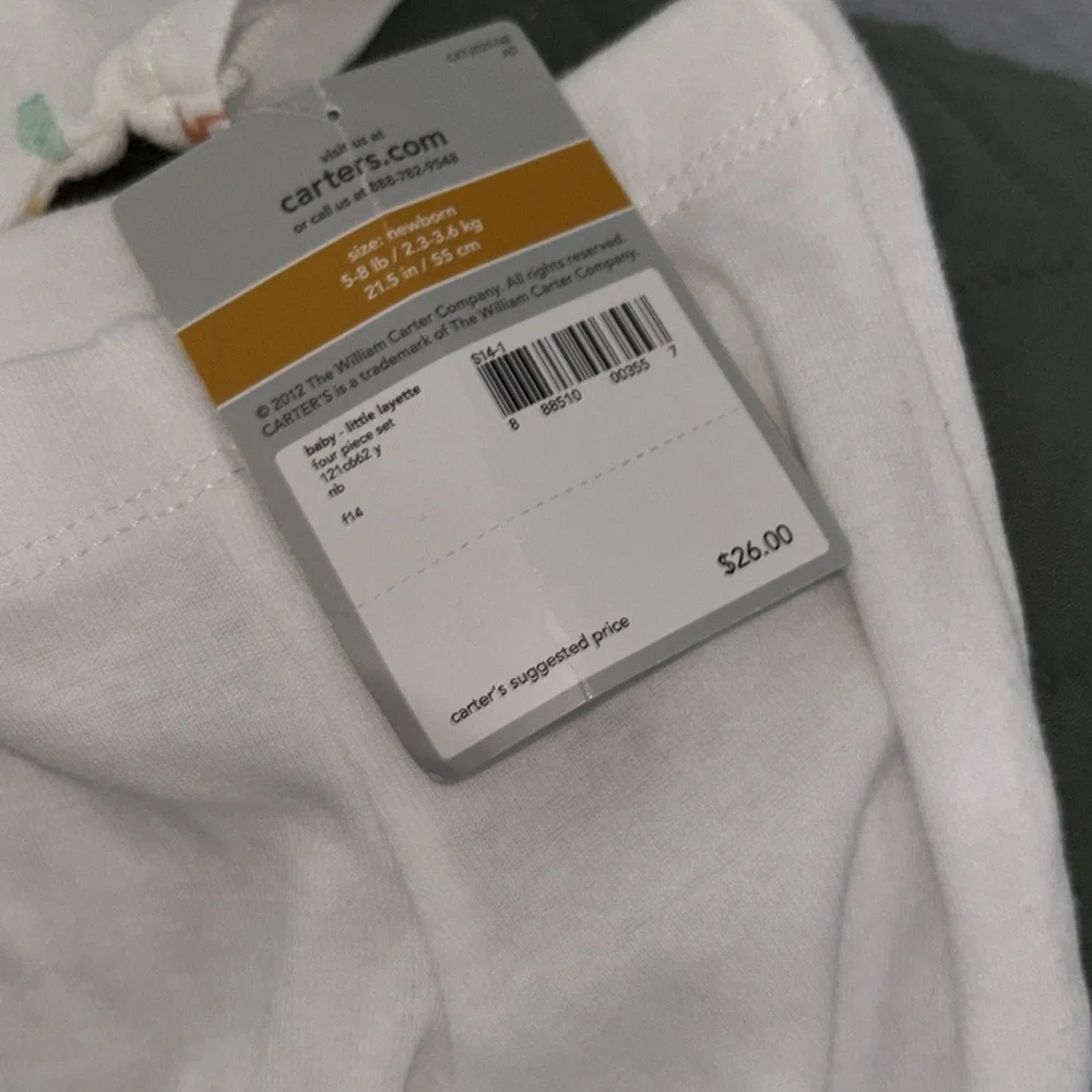 NEW Carter's White Baby Matching Set - Picture 3 of 7